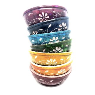 R�ucherschale in Chakrafarben indigo