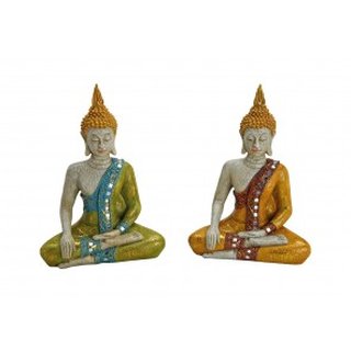 Buddha sitzend farbig